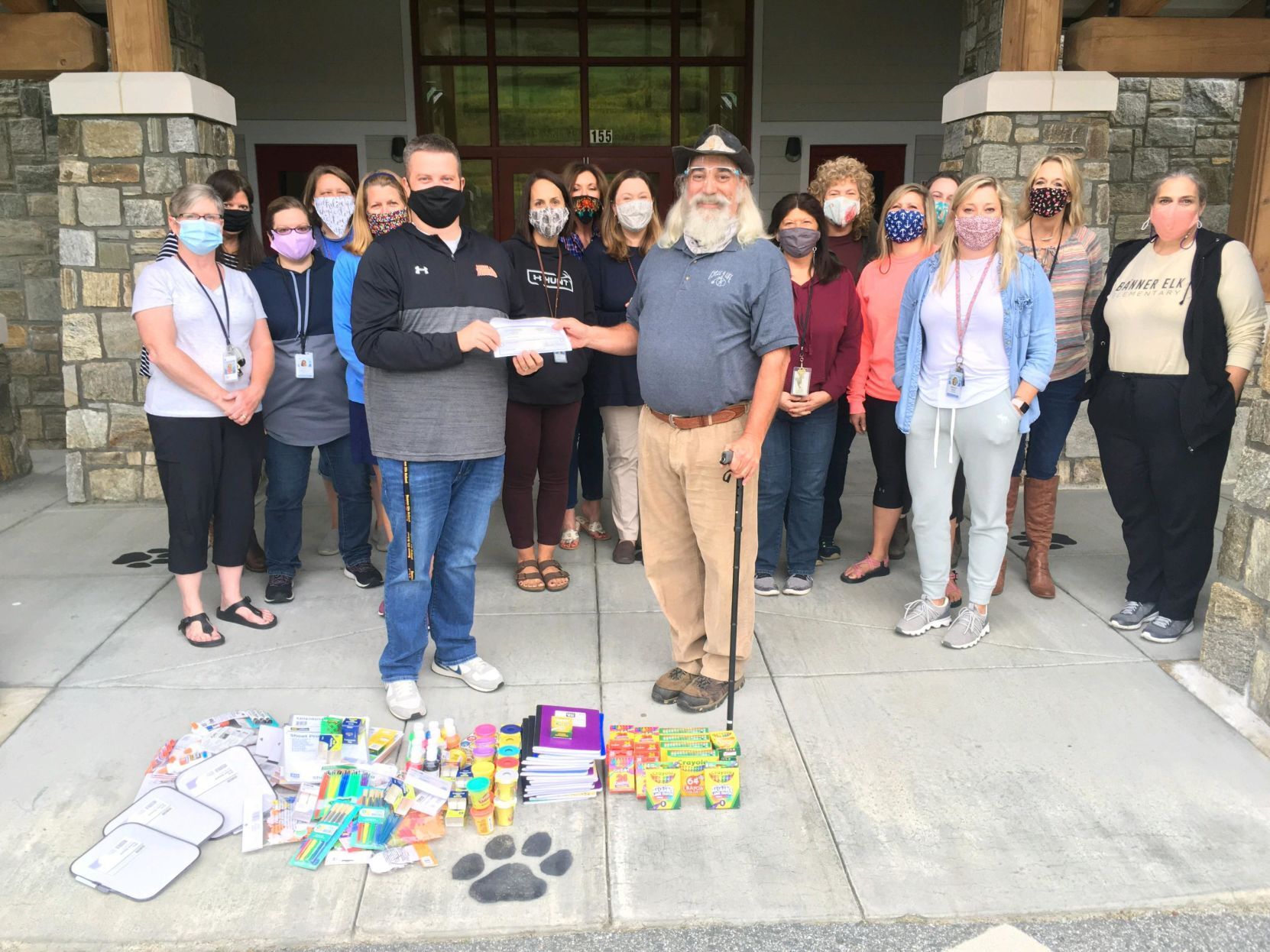 KIwanis presents PPE to Banner Elk Elementary